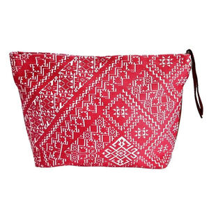 Lalla Marrakech Embroidered Coral Clutch